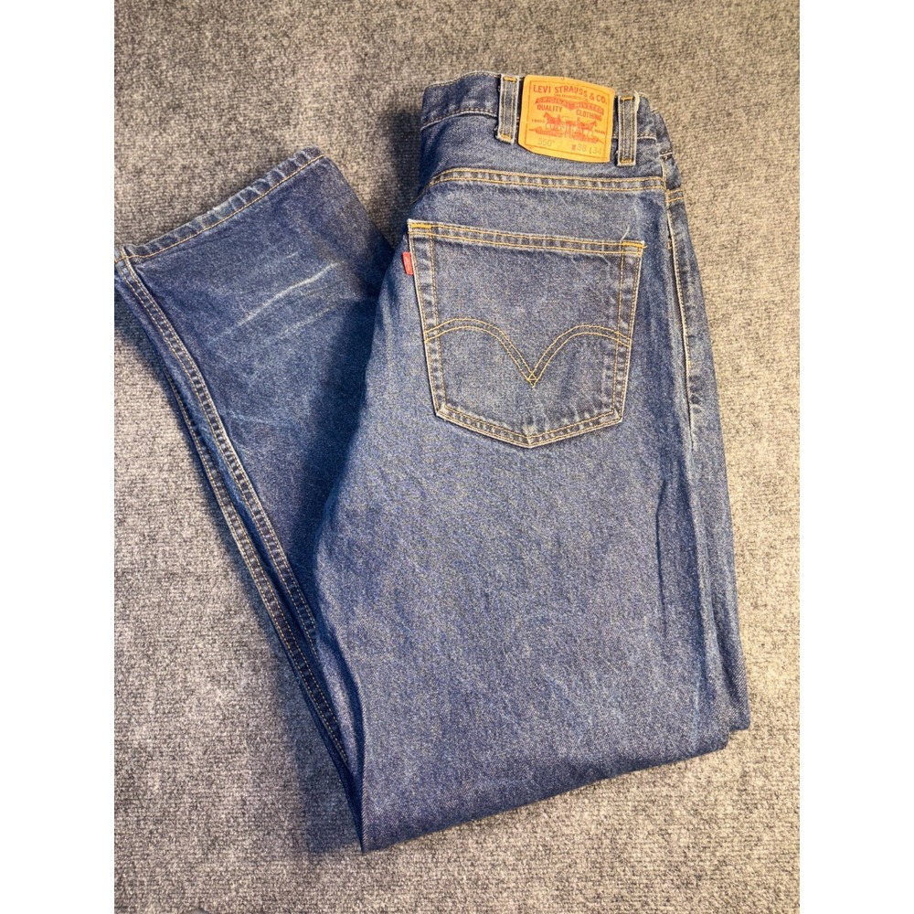 Levi's 550 Jeans‎ Men's 38x34 Blue Denim Relaxed Fit Red Tab Straight Leg Preppy